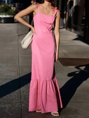 Marcella NYC Racine Dress - Hot Pink Maxi Dress